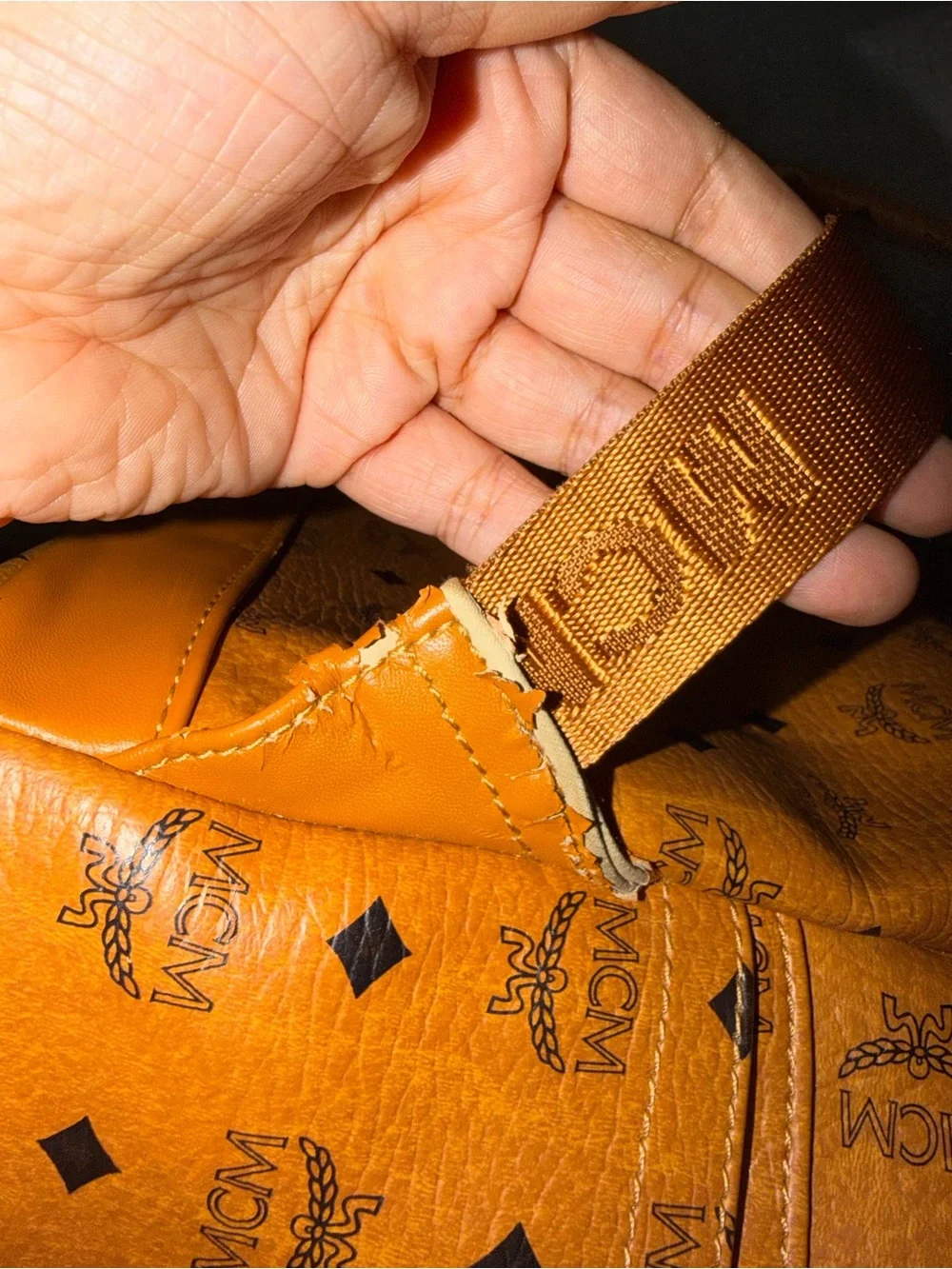 MCM Stark Visetos Cognac Mini Backpack – Pre-Owned –